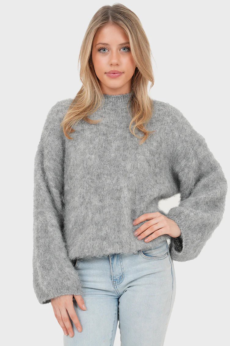 Pull "Ame" gris foncé