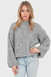 Pull "Ame" gris foncé