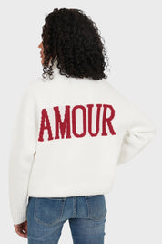 Pull "Amour" blanc