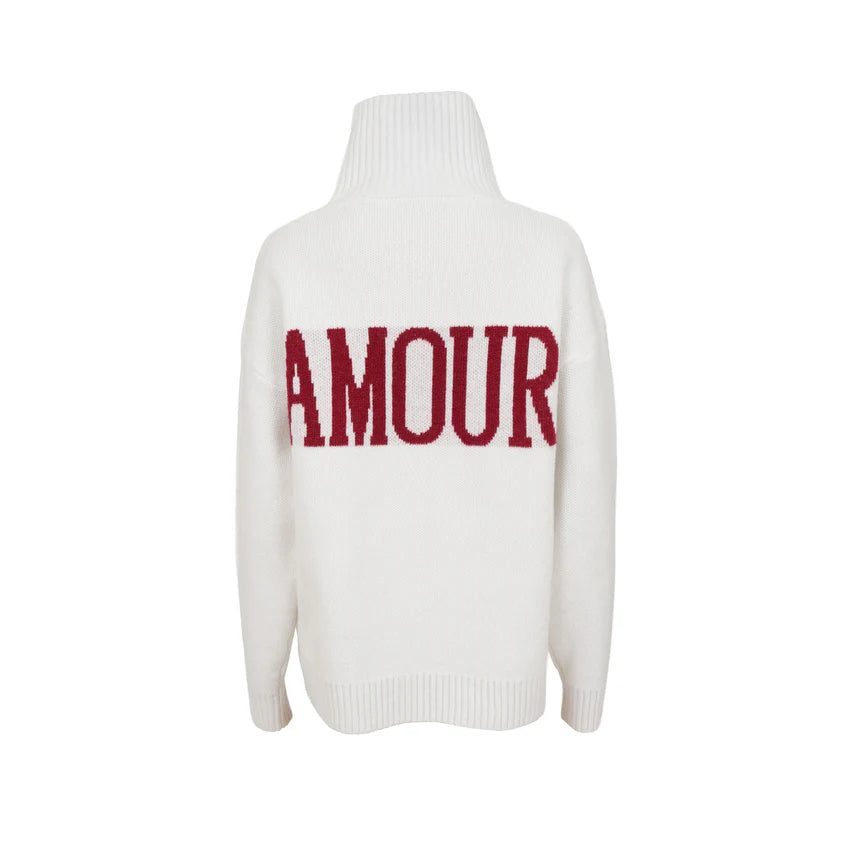 Pull "Amour" blanc