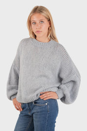 Pull "Keep me warm" bleu clair
