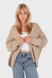 Cardigan "Garde-moi au chaud" pierre