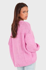 Cardigan "Garde-moi au chaud" rose