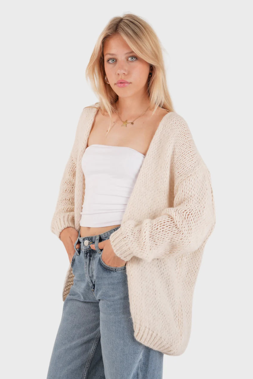 Gilet "Garde-moi au chaud" beige