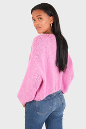 Cardigan "Garde-moi au chaud" petite rose